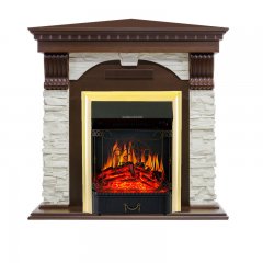 Каминокомплект Royal Flame Dublin угловой с очагом Majestic FX Brass