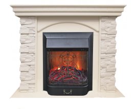 Каминокомплект RealFlame Elford STD/EUG/25&#039;5/HL WT с очагом Majestic s Lux Black/Brass